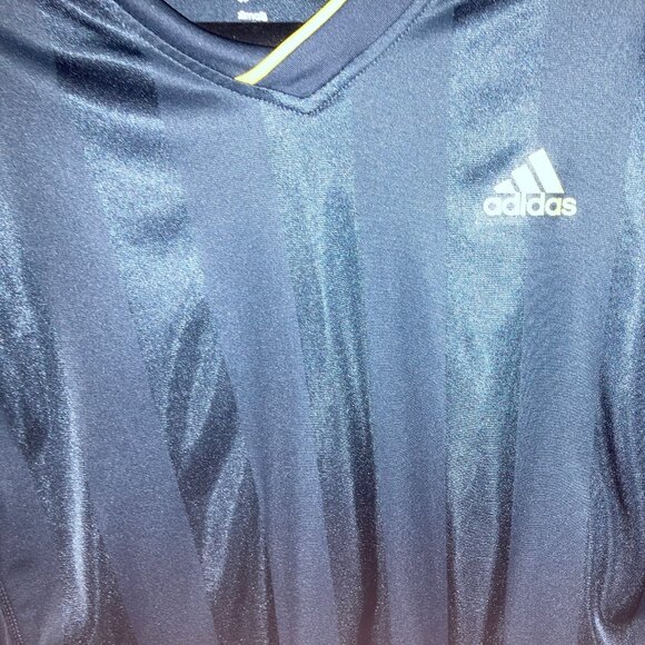 vintage men's addidas  tennis, socceer. athletic top,  grey w yellow. size M - Picture 4 of 6